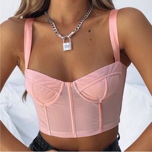 White fox corset top